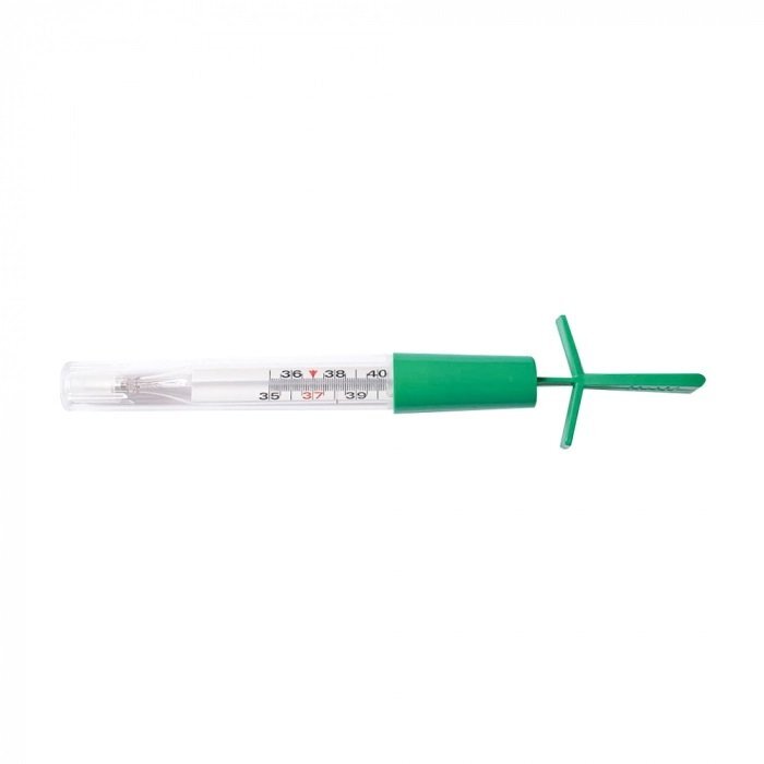 Gima Termometru clasic New Ecological Oval cu Galinstan din sticla fara mercur fara baterii cu agitator alb