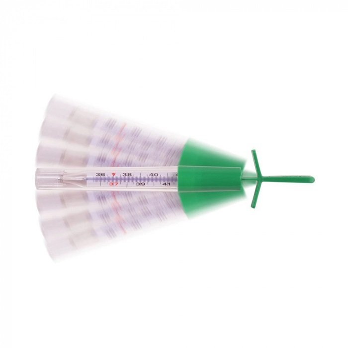 Gima Termometru clasic New Ecological Oval cu Galinstan din sticla fara mercur fara baterii cu agitator alb