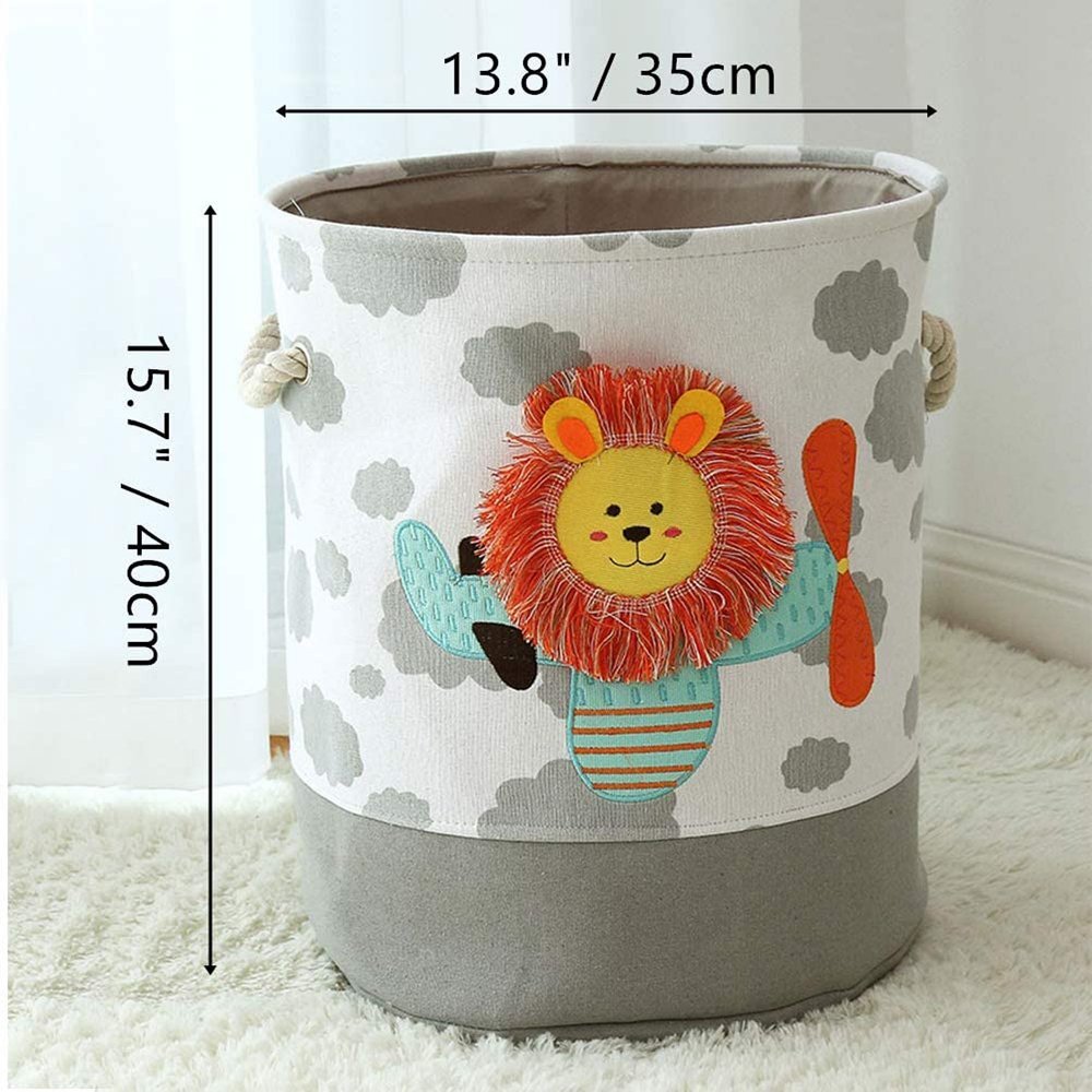 Ginger Home Cos pliabil pentru jucariihaine cu manere Lion