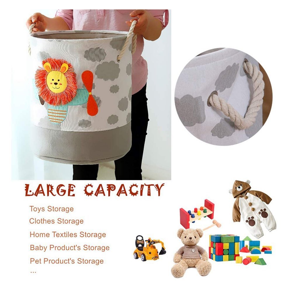 Ginger Home Cos pliabil pentru jucariihaine cu manere Lion