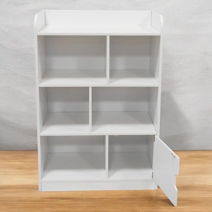 Ginger Home Dulap organizator din MDF Alb pentru jucarii si carticu 4 niveledulapiorcolturi si margini rotunjiteprotectie anti-inclinarepotrivita pentru copii pentru camera de zi camera pentru copiidormitorcoridor