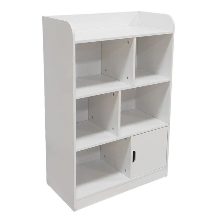 Ginger Home Dulap organizator din MDF Alb pentru jucarii si carticu 4 niveledulapiorcolturi si margini rotunjiteprotectie anti-inclinarepotrivita pentru copii pentru camera de zi camera pentru copiidormitorcoridor
