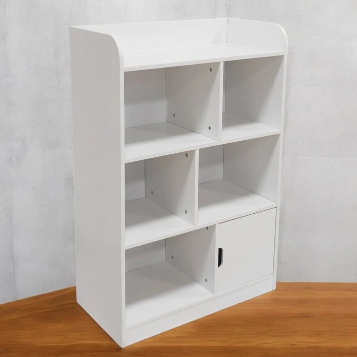 Ginger Home Dulap organizator din MDF Alb pentru jucarii si carticu 4 niveledulapiorcolturi si margini rotunjiteprotectie anti-inclinarepotrivita pentru copii pentru camera de zi camera pentru copiidormitorcoridor