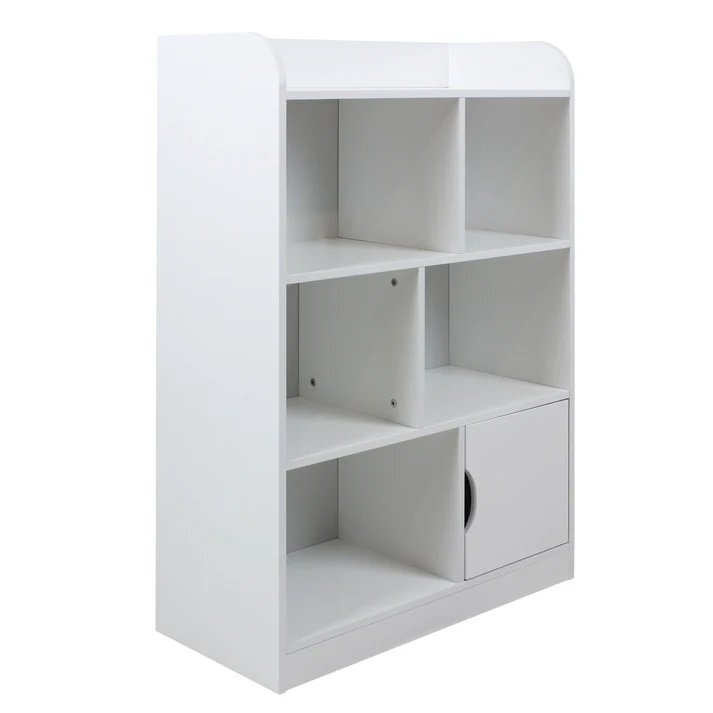 Ginger Home Dulap organizator din MDF Alb pentru jucarii si carticu 4 niveledulapiorcolturi si margini rotunjiteprotectie anti-inclinarepotrivita pentru copii pentru camera de zi camera pentru copiidormitorcoridor