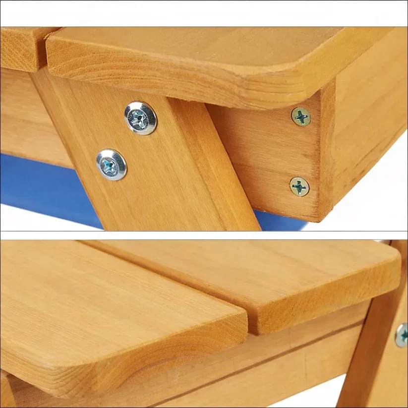 Ginger Home Masa 2in1 din lemn pentru copii cu bancute si nisipar Lift-Up Top2 cuve din plastc incluseperfecta pentru curtegradinaterasa