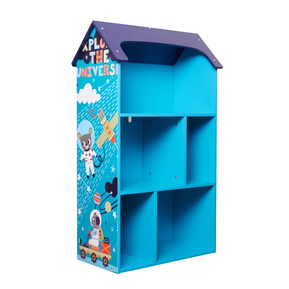 Ginger Home Organizator casuta din lemn pentru jucarii si carti Univers