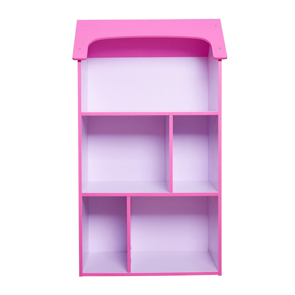 Ginger Home Organizator copii Dreams tip casuta din lemn pentru jucarii si carti cu 5 compartimente cadru robust din MDF cu colturi si margini rotunjitedimensiuni 54x27x915 cm