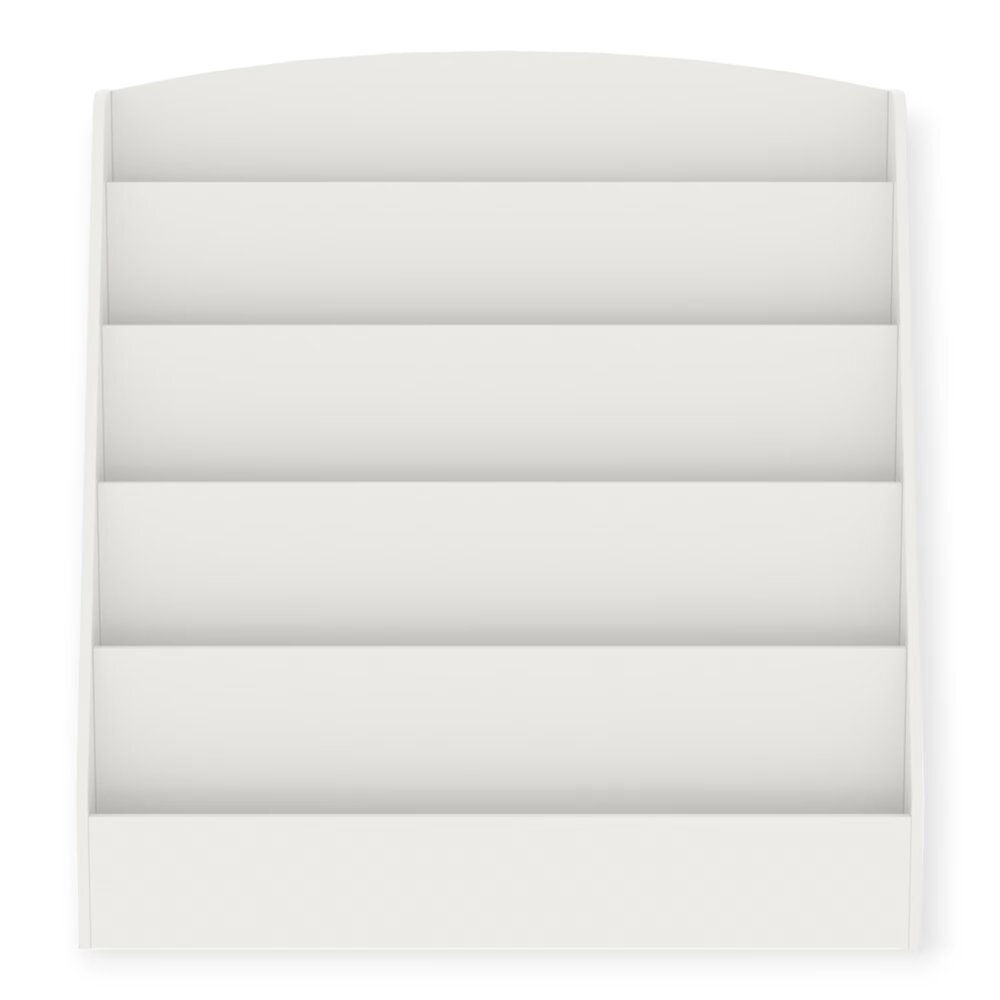 Ginger Home Organizator cu rafturi pentru carti si reviste Alb din MDF usor de curatatmargini rotunjitedimensiuni 80x30x80 cm