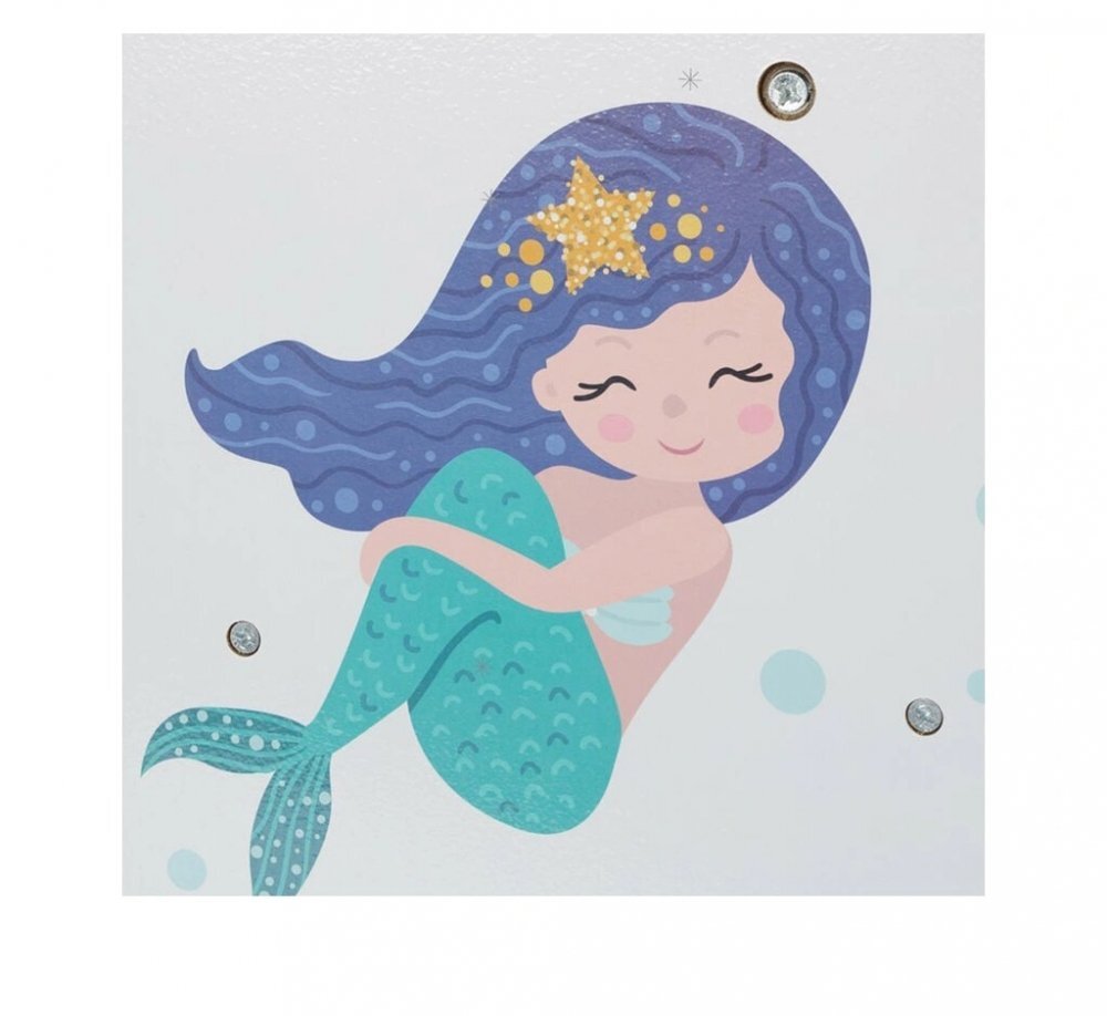 Ginger Home Organizator cu rafturi pentru carti si reviste din lemn Mermaid