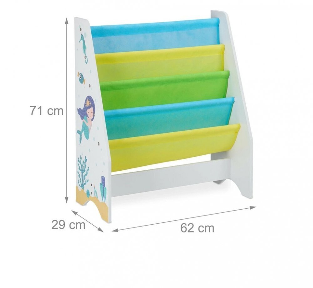 Ginger Home Organizator cu rafturi pentru carti si reviste din lemn Mermaid