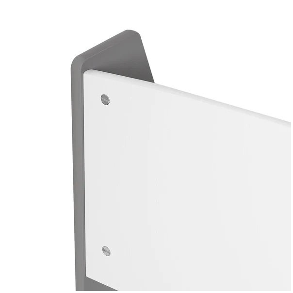 Ginger Home Organizator din lemn pentru copii AlbGri cu 4 rafturi pentru carti si reviste61x30x70 cm
