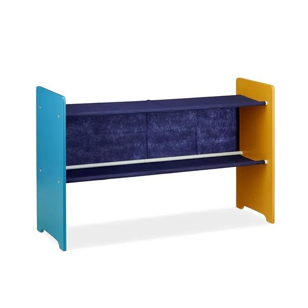 Ginger Home Organizator din lemn pentru copii Monster pentru jucarii cu 9 cutii textile detasabilecolturi si margini rotunjitedimensiune 92x30x60 cm