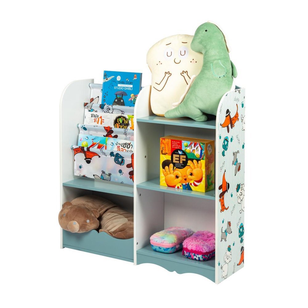 Ginger Home Organizator din lemn pentru jucarii si carti Dogs