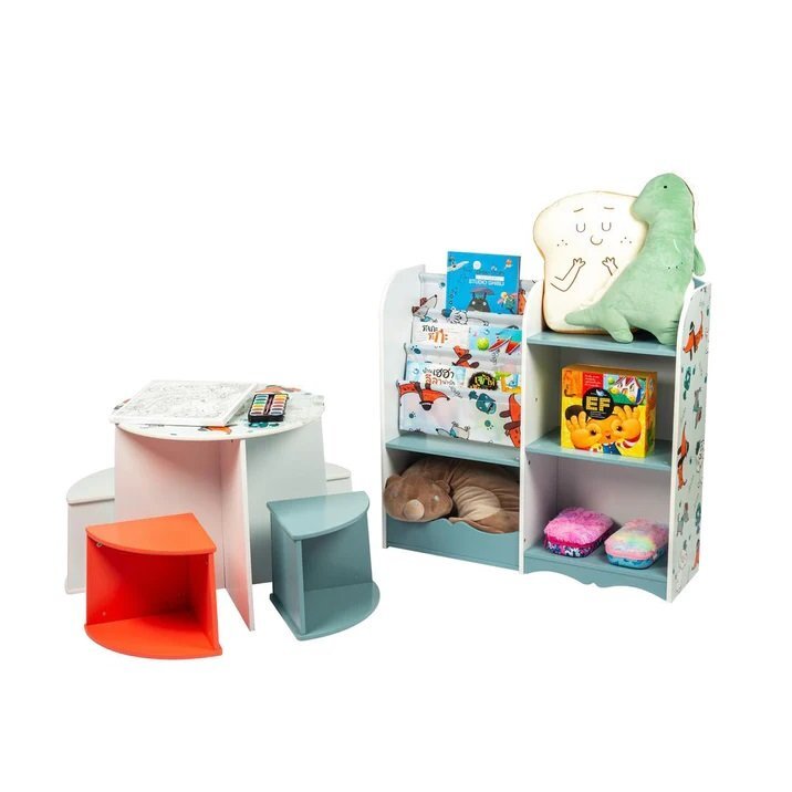 Ginger Home Organizator din lemn pentru jucarii si carti Dogs