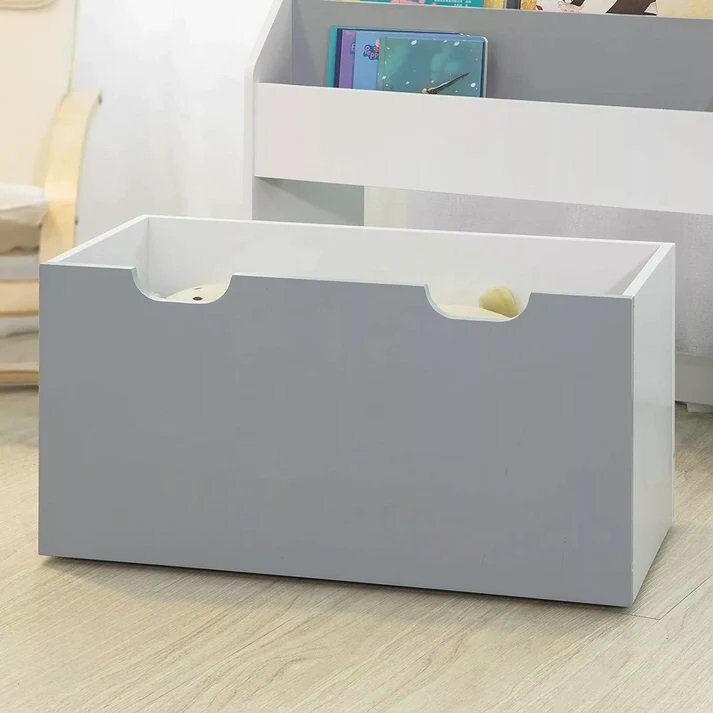Ginger Home Organizator din lemn pentru jucarii si carti WhiteGrey