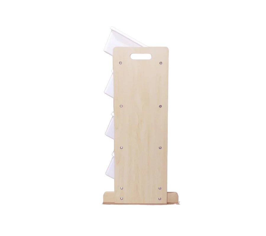 Ginger Home Organizator din lemn Wood Alb pentru jucarii si carticu 16 cutii de depozitare din plastic interschimbabile de diferite dimensiuniutilizare camera copiigradiniteafterschool
