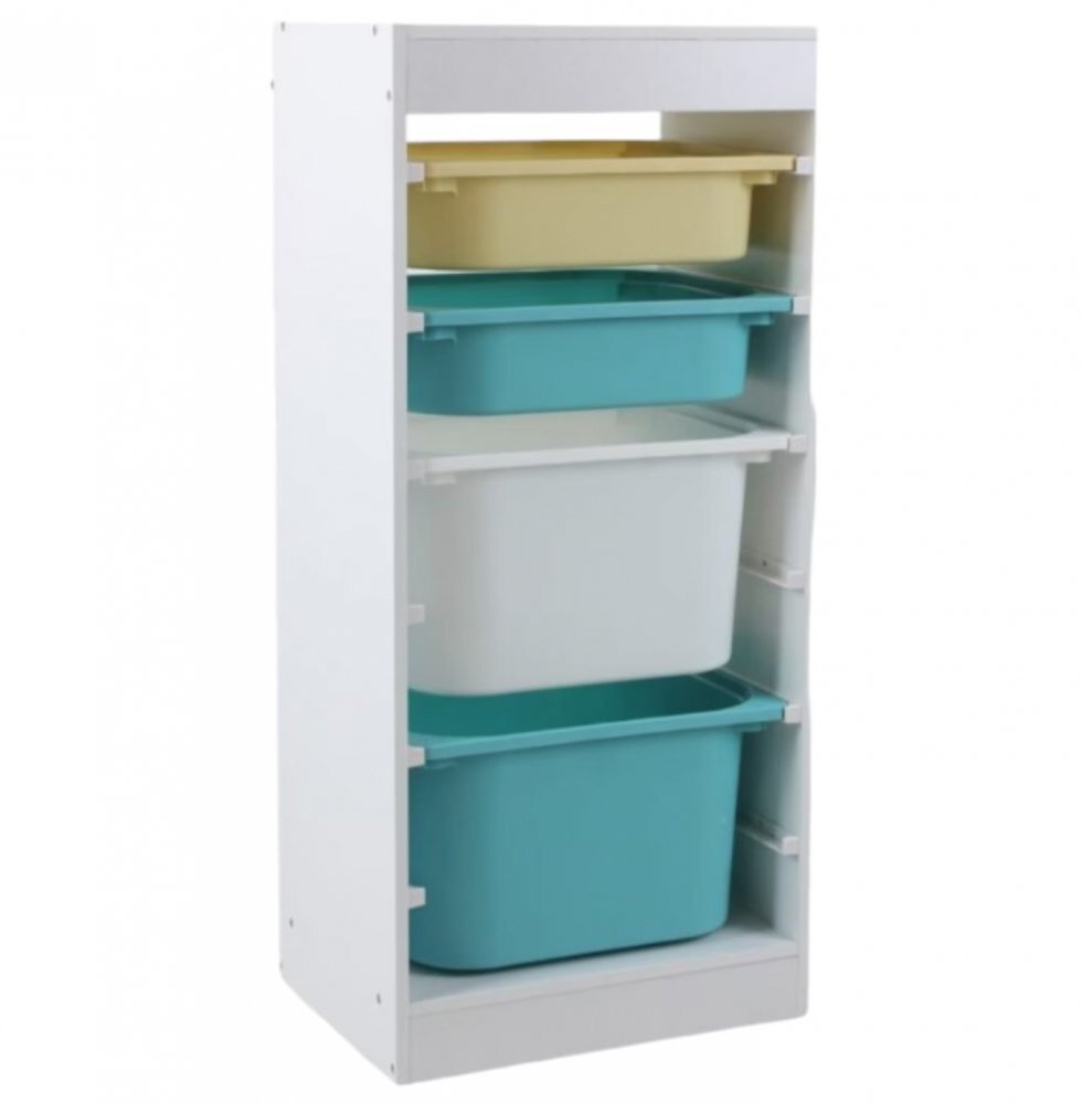 Ginger Home Organizator din PAL pentru copii Toy Shelf pentru jucarii si accesorii cu 4 cutii408x30x903 cm
