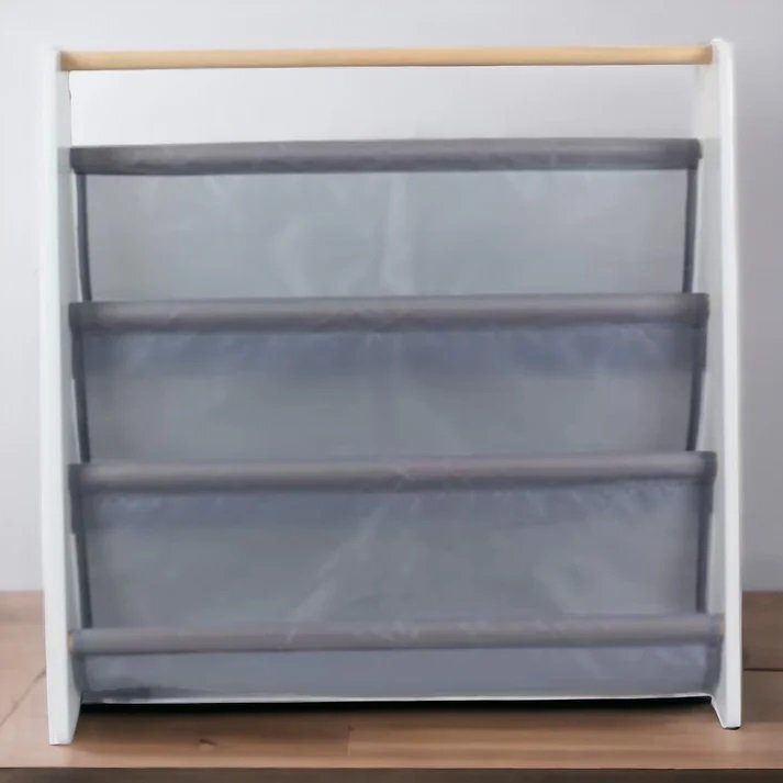 Ginger Home Organizator Nursery White din MDF si lemn de pin pentru carti si reviste copiijucariimateriale didactice si alte obiecte micidesign portabil cu manerdimensiune 60X25X60 cm
