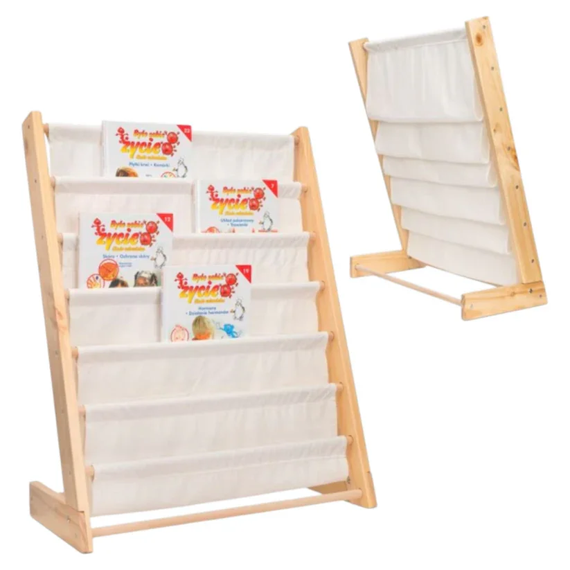 Ginger Home Organizator pentru cartireviste copii Natur cu 6 rafturidimensiune 64x30x79 cm