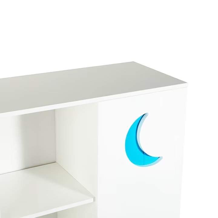 Ginger Home Organizator pentru jucarii si carti cu polite si 3 cutii depozitare Sky