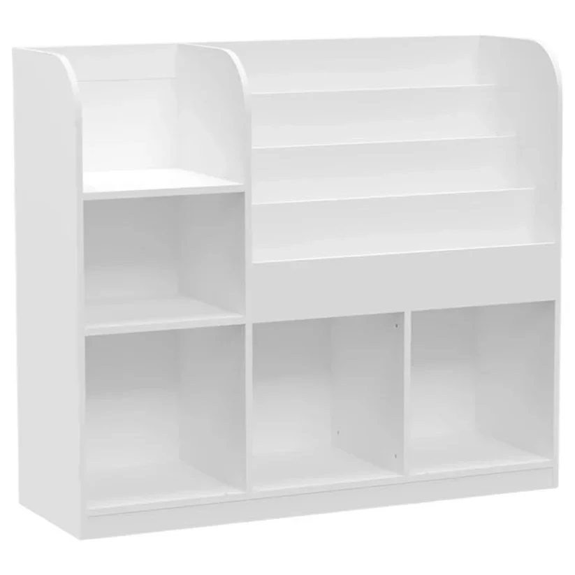 Ginger Home Organizator pentru jucarii si carti Montessori Alb cu 3 cutii4 rafturi carti si 2 politerealizat din mdfdimensiune 92x30x80 cm