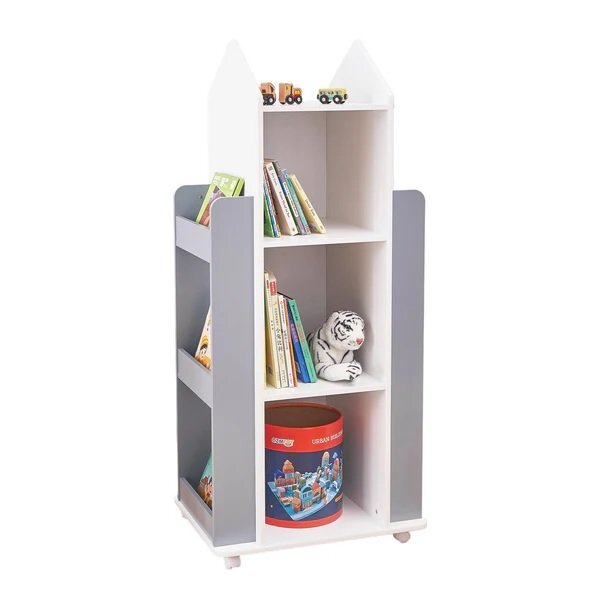Ginger Home Organizator pentru jucarii si carti tip raft rotativ cu 4 nivele Rocket