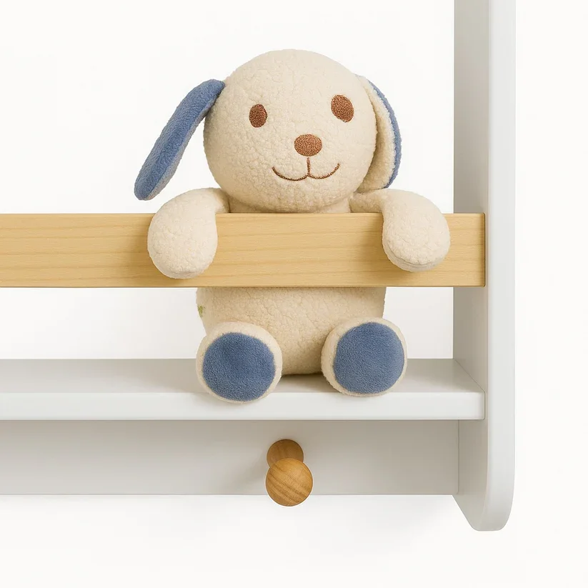 Ginger Home Raft 2in1 organizator jucariicartiaccesorii si cuier pentru copii Wall Storage Albrealizat din lemn