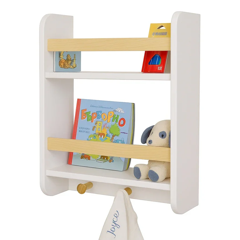Ginger Home Raft 2in1 organizator jucariicartiaccesorii si cuier pentru copii Wall Storage Albrealizat din lemn
