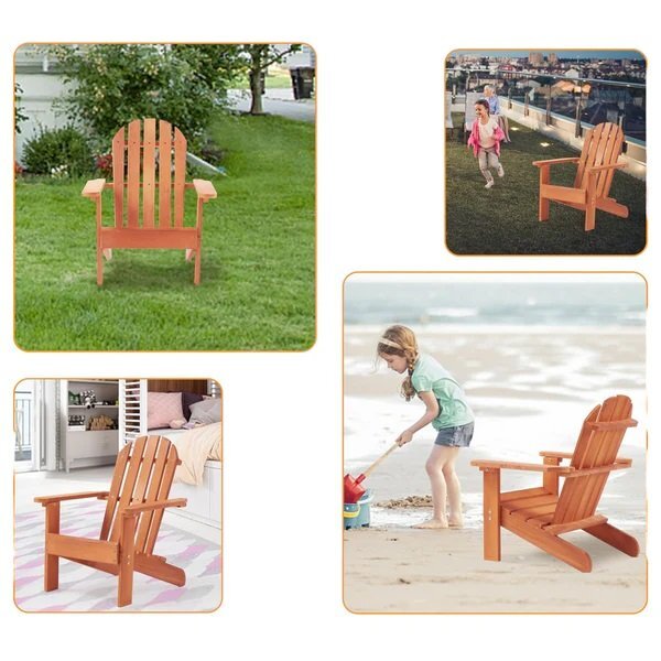 Ginger Home Scaun tip sezlong de gradina din lemn Adirondack