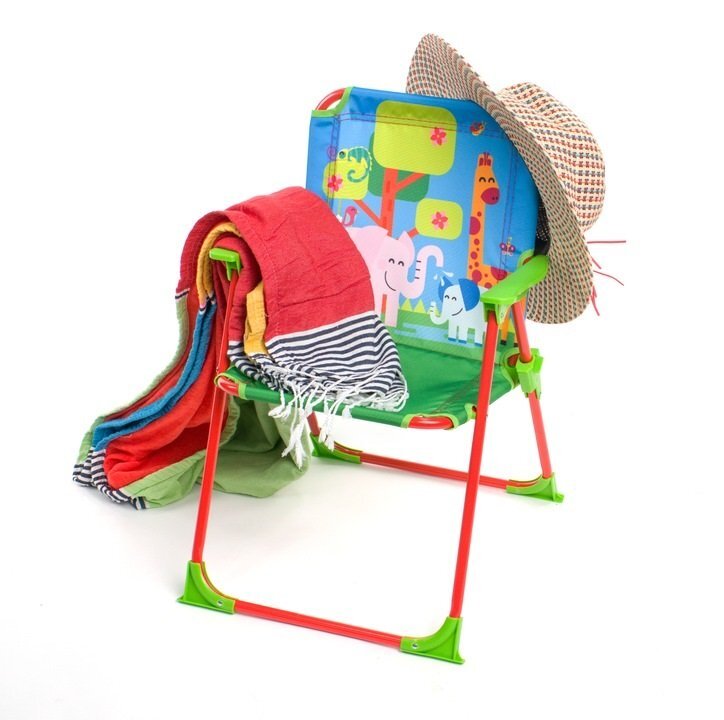 Ginger Home Scaunel pliabil pentru copii Multicolorsarcina maxima 30kgcadru metalic robust si cotiereutilizare camera copiilor balcon gradina picnic si plaja