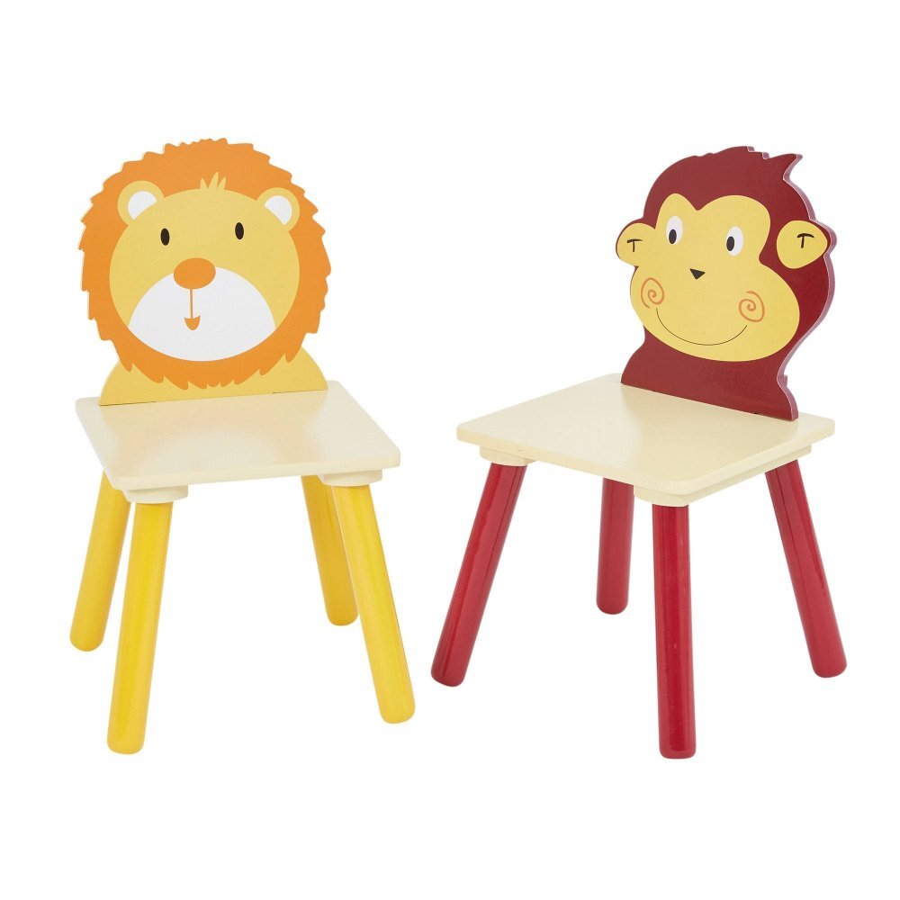 Ginger Home Set masuta cu 2 scaunele din lemn Animals