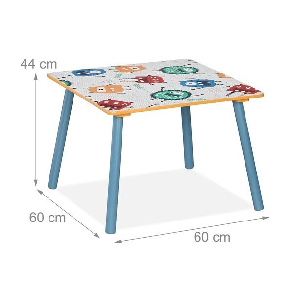 Ginger Home Set masuta cu 2 scaunele din lemn Monsters