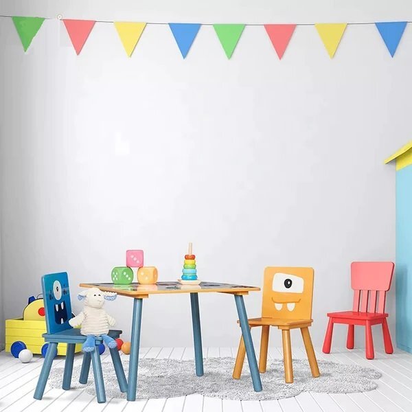 Ginger Home Set masuta cu 2 scaunele din lemn Monsters