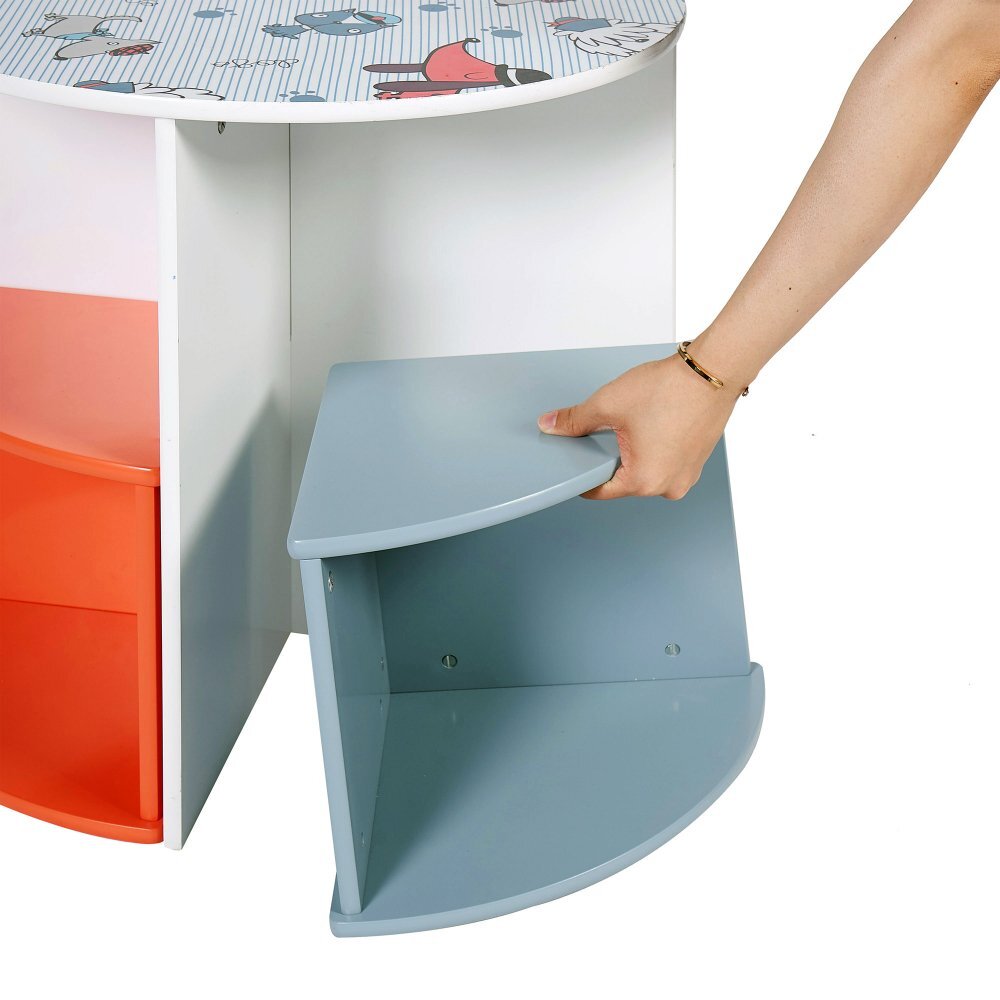 Ginger Home Set masuta cu 4 scaunele din lemn cu design compact Dogs