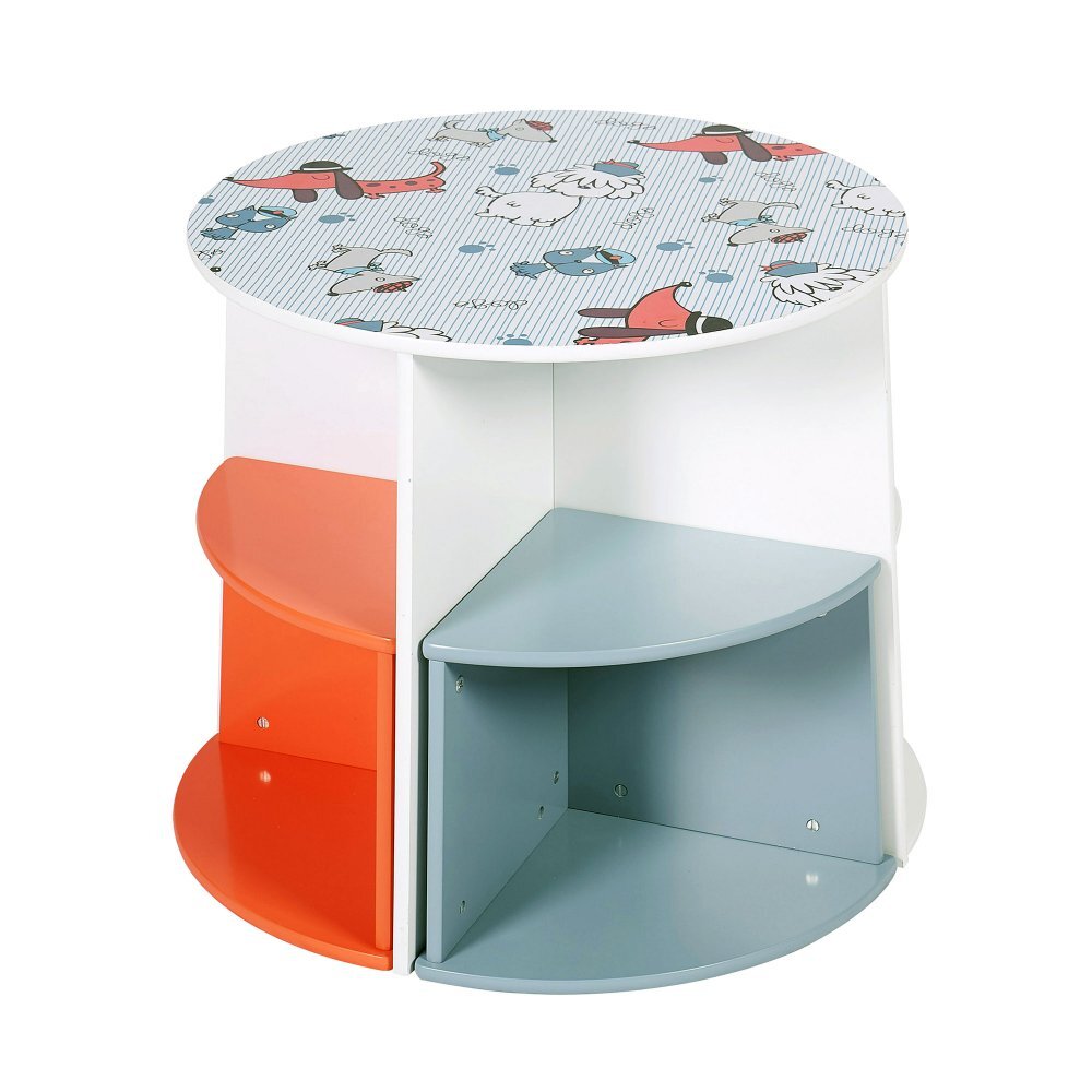 Ginger Home Set masuta cu 4 scaunele din lemn cu design compact Dogs