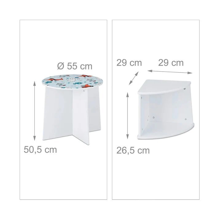 Ginger Home Set masuta cu 4 scaunele din lemn cu design compact Dogs