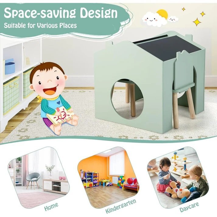 Ginger Home Set masuta multifunctionala cu 2 scaunele pentru desen si scriere Multi Activity