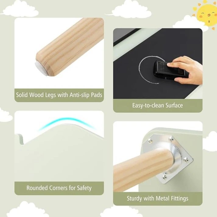 Ginger Home Set masuta multifunctionala cu 2 scaunele pentru desen si scriere Multi Activity