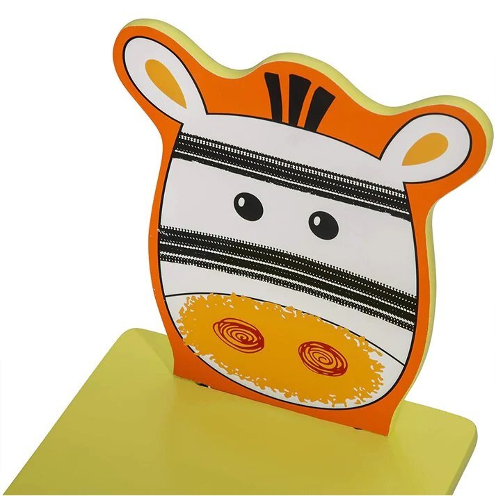 Ginger Home Set masuta si 2 scaunele cu spatar din lemn Safari Margini rotunjitepotrivit pentru activitatitemegradinitaafter schoolgreutate suportata 40kg
