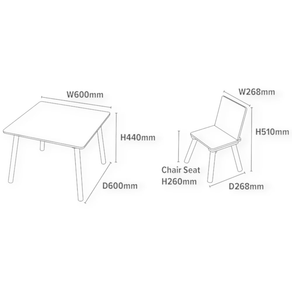 Ginger Home Set masuta si 2 scaunele cu spatar pentru copii Savanna din lemn Margini rotunjitepotrivit pentru activitatitemegradinitaafter schoolgreutate suportata 40kg