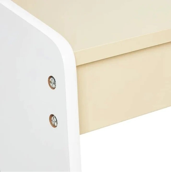 Ginger Home Set masuta tip birou cu scaunel din lemn pentru scrisdesenat AlbGalben