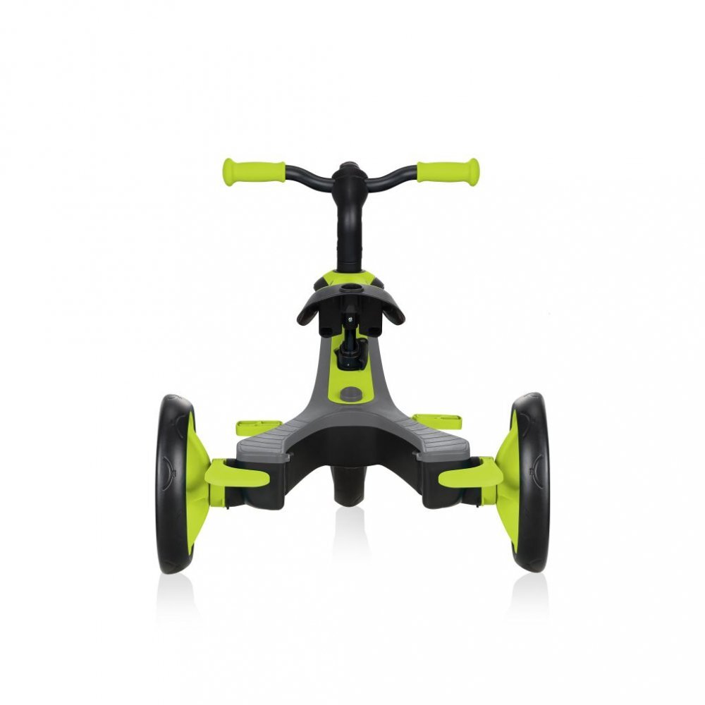 Globber Tricicleta pentru copii Explorer 4 in 1 Verde cu control parental de la 10 luni parasolar anti UV ajustabil suport de picioare detasabil scaun ajustabil pe inaltime