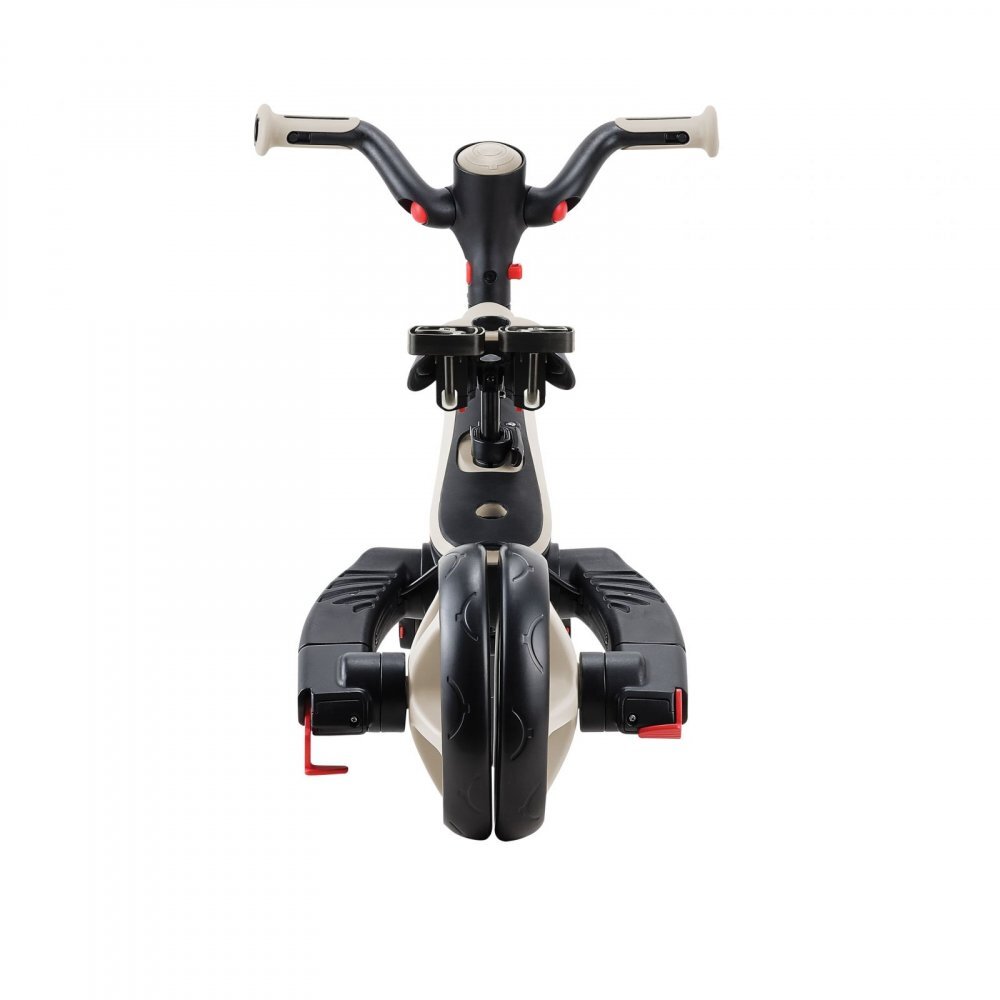 Globber Tricicleta pentru copii Explorer Bej 4 in 1 pliabila maner pentru controlul directiei scaun ajustabil pe inaltime suport pentru picioare roti din cauciuc Eva sistem roata libera de la 10 luni