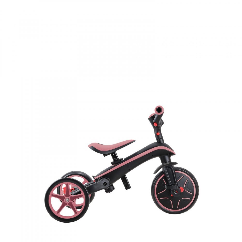 Globber Tricicleta pentru copii Explorer Roz Pal 4 in 1 pliabila maner pentru controlul directiei scaun ajustabil pe inaltime suport pentru picioare roti din cauciuc Eva sistem roata libera de la 10 luni