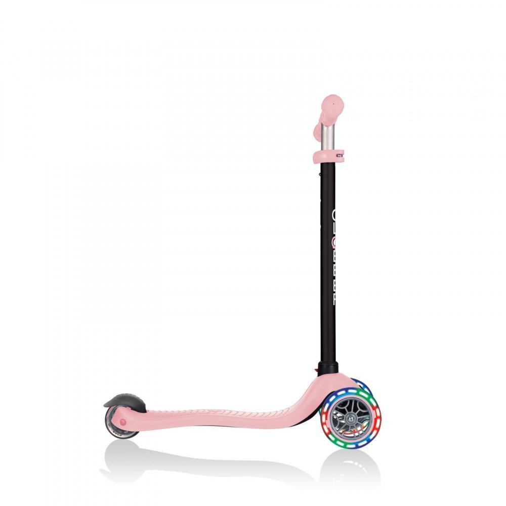 Globber Trotineta 3 in 1 Go-Up Sporty Roz Pastel roti Led scaun maner parinte ghidon reglabil greutate admisa 50 kg