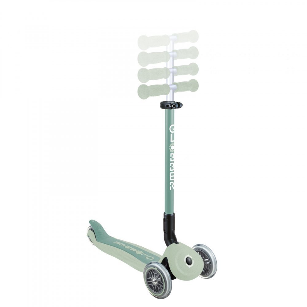 Globber Trotineta 3 in 1 pentru copii Go Up Active Verde Fistic ecologic ghidon si scaun ajustabile rulmenti ABEC 9