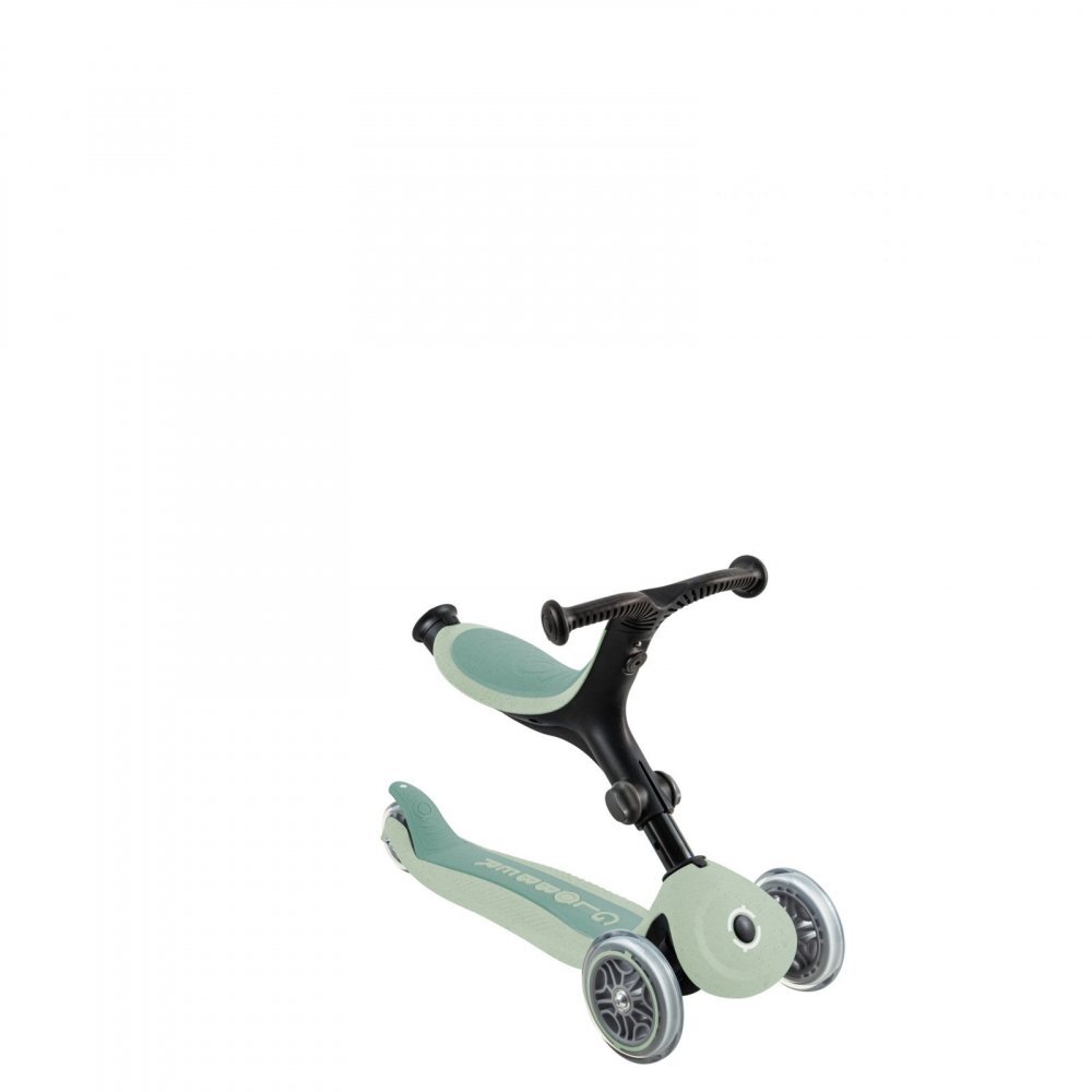 Globber Trotineta 3 in 1 pentru copii Go Up Active Verde Fistic ecologic ghidon si scaun ajustabile rulmenti ABEC 9