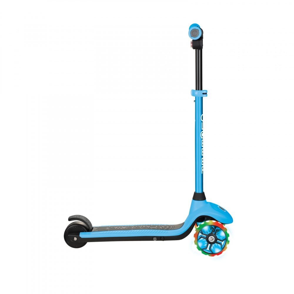 Globber Trotineta E-Motion 4 ghidon reglabil pe inaltime roti cu LED motor 80W autonomie 8-10 km culoare alabstra
