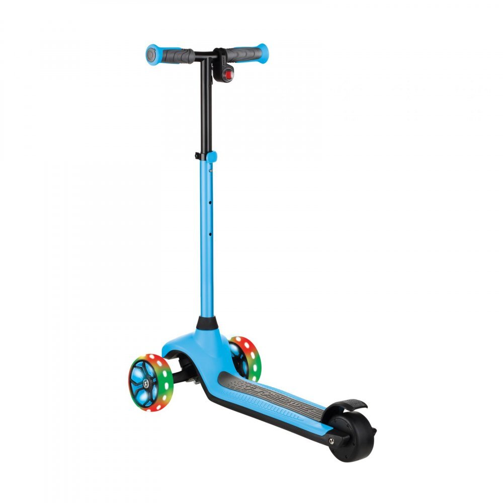 Globber Trotineta E-Motion 4 ghidon reglabil pe inaltime roti cu LED motor 80W autonomie 8-10 km culoare alabstra