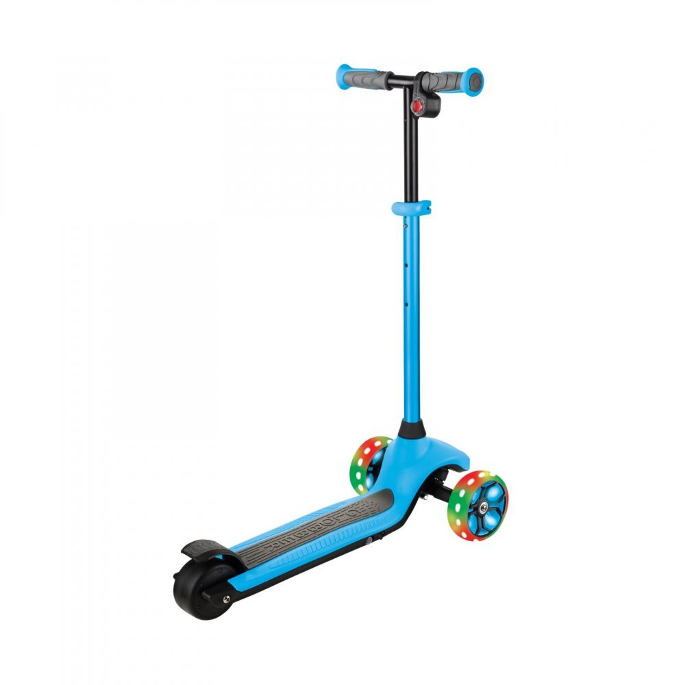 Globber Trotineta E-Motion 4 ghidon reglabil pe inaltime roti cu LED motor 80W autonomie 8-10 km culoare alabstra